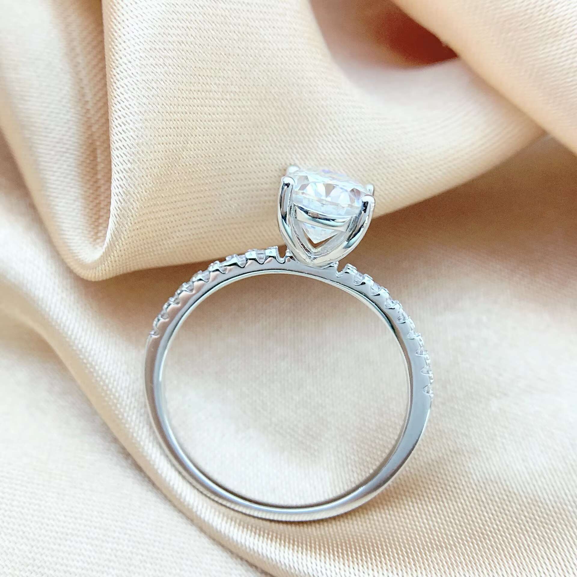 3ct Gold Plated Rose Gold Plated Jewelry 3ct Moissanite Classic Silver Iced Out Oval Diamond Ring Women Moissanite Ring
