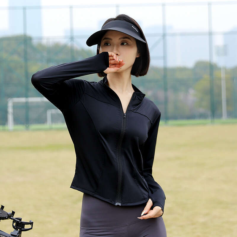 Designer Clothing 2025 New Ice Silk Slim Fit Sun Protection Women's Summer Set Thin Jacket Tight Sports Yoga Top