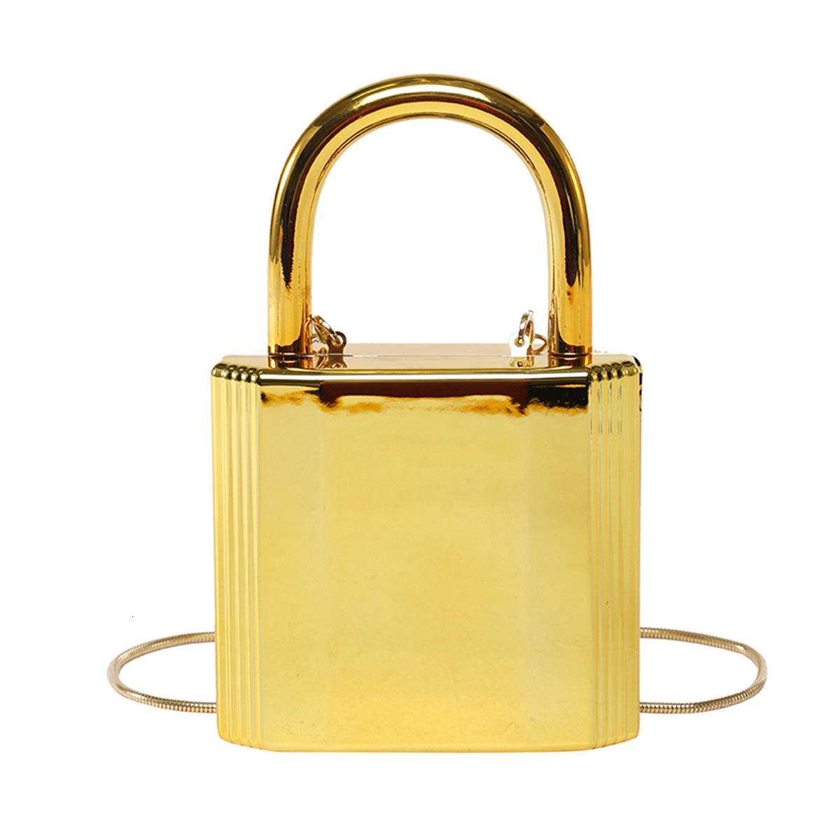 New designer bag Summer Gold Lock Acrylic Crossbody Bag For Women Free delivery Creative Personality Versatile Chain Shoulder Evening Bag