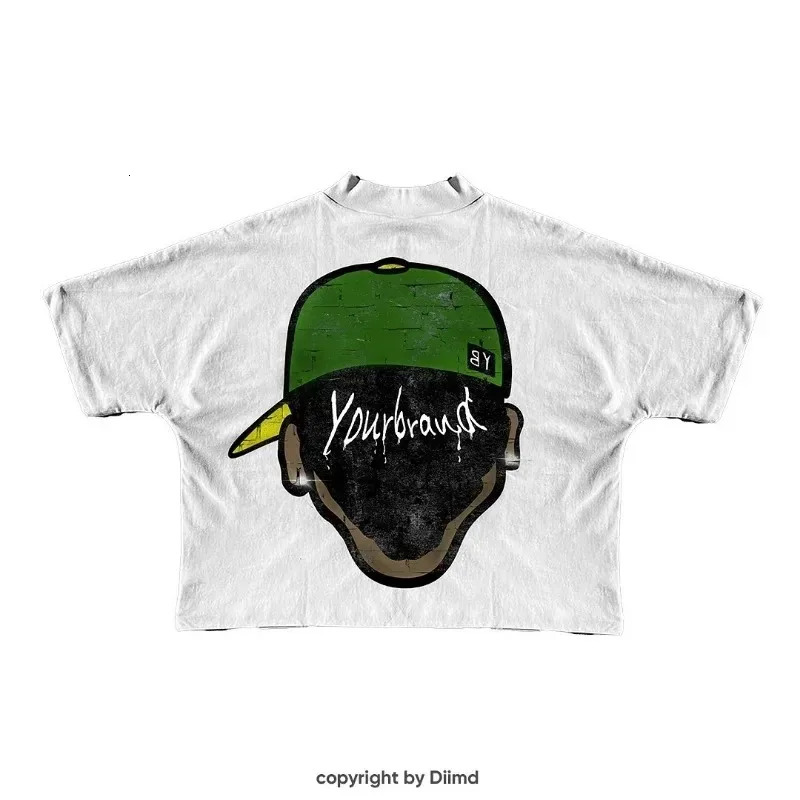 Goth Harajuku American Hip-hop Rock Cartoon Printed Fashionable Short-sleeved Top Men Y2k Loose Casual Oversized T-shirt Women 250611