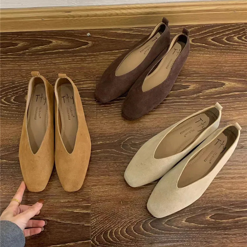 Bailamos Womens Square Toe Vintage Flats Soft Loafers Comfortable Leather Ballet Shoes for Female Dress Shoes Mujer 250609