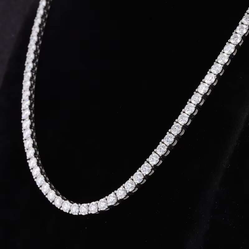 OACOCA Tennis Necklace Gold Plated 3mm Moissanite Diamond Necklace Low MOQ Hip Hop Men Jewelry