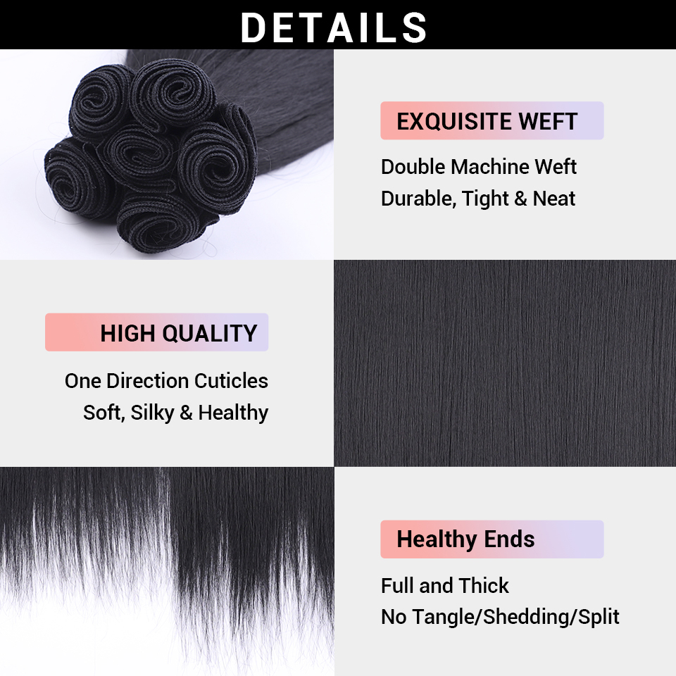 Rebecca Fashion Synthetic Yaki Straight Ombre Blonde Fake Bundles 22 24 26 Inches 6PCS Super Long Weave Extensions Hair