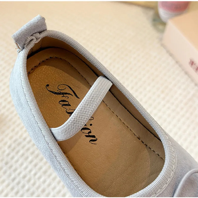 Solid Toddler Children Ballet Flats Spring Autumn Bow Girls Flats Shoes PU Elastic Band Soft Sole Kids Princess Shoes 250611