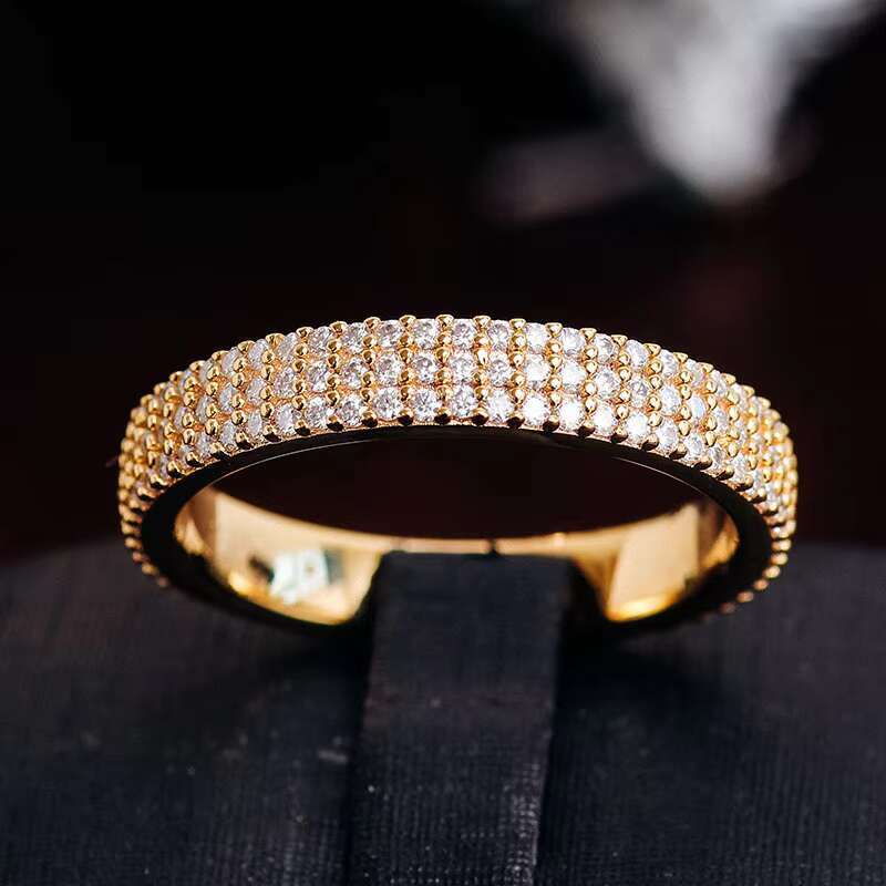 IGI GIA Certificate Round Shape Lab Grown Diamond Half Eternity Ring Hip Hop Rings for Men Sterling Silver 925 Rings Vintage