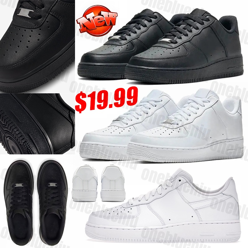 one designer shoes 1 mens sneakers Triple White black Rubber leather Classic splicing running shoes breathable Platform Womens trainers outdoor sport shoe 36-47