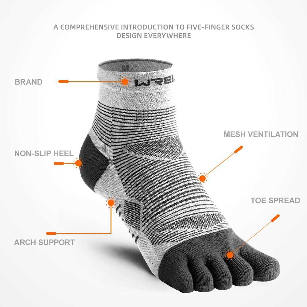 WRELS Coolmax Sports Socks Comfy Elastic Shock-proof Breathable Run Knitted Socks High Performance Athletic Five Toe Socks Z250610