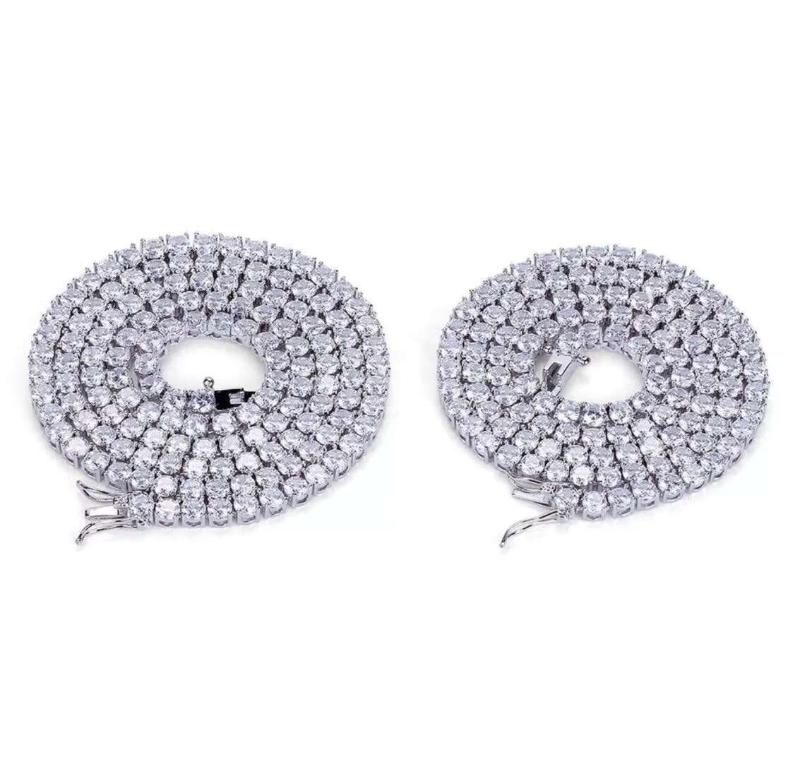 OACOCA Starsgem Customized White Gold Jewelry Round Moissanite HPHT Lab Grown Diamond Tennis Chain Necklace