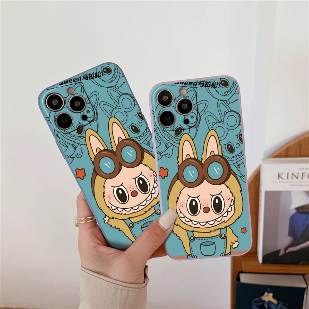 iPhone Compatible Labubu Soft Plush Ear-Themed Cellphone Enclosure with IMPRESSIVE STRENGTH