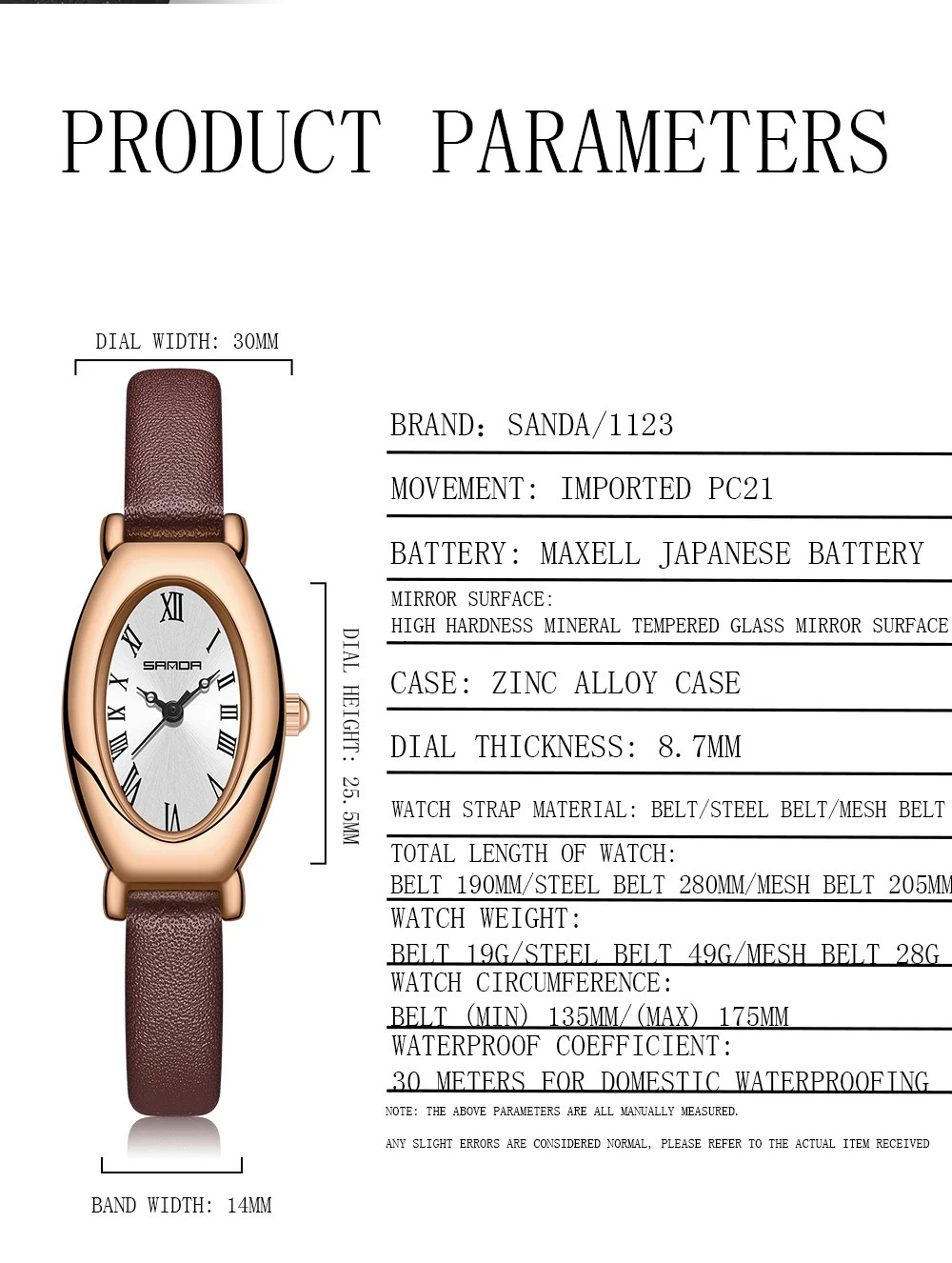 Sanda Arrival Elegant Roman Number Square Dial Waterproof Quartz Movement Business Women Analog Wrist Watch1123 250606