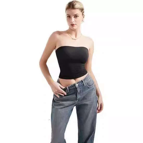 Women's Summer Inner Wear Backless Two-Piece Set Basic Vest Sexy Hot Girl Tube Top Women B5