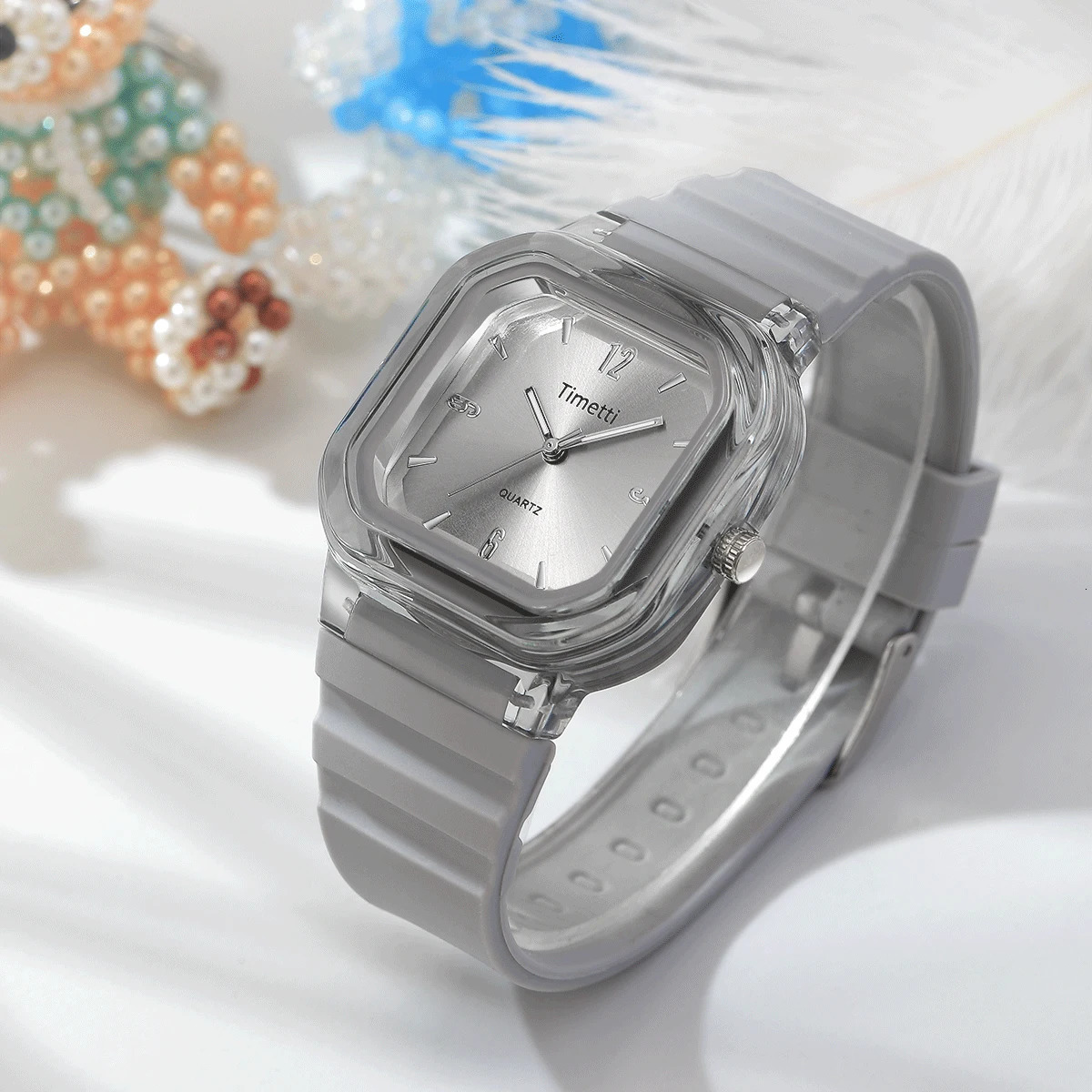 Casual Affordable and Trendy Square Simple Silicone Strap Quartz Watch 250606