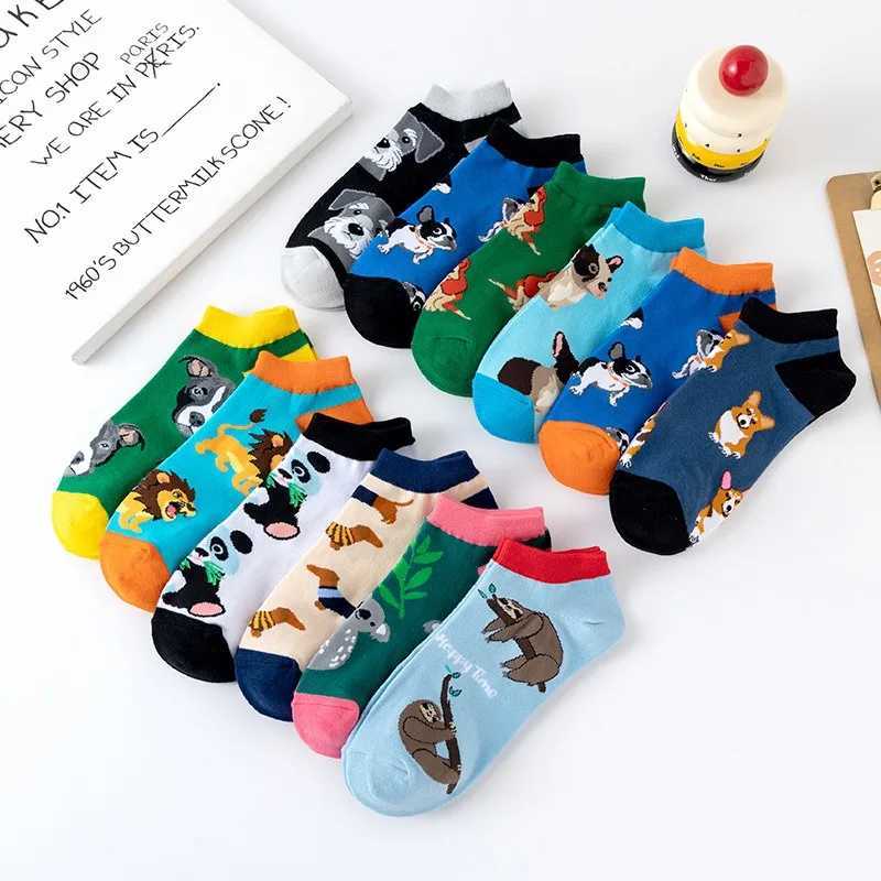 6 Pairs 2024 New Fashion Lovely Colorful Harajuku Cute Unisex Casual Short Socks Funny Cartoon Kawaii Women Socks Z250610