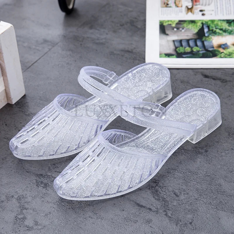 Womens Sandals Shoes Summer Breathable Casual Ladies Pointed Sandals Mom Transparent No-slips Slipper Lady Flips Flop 250609