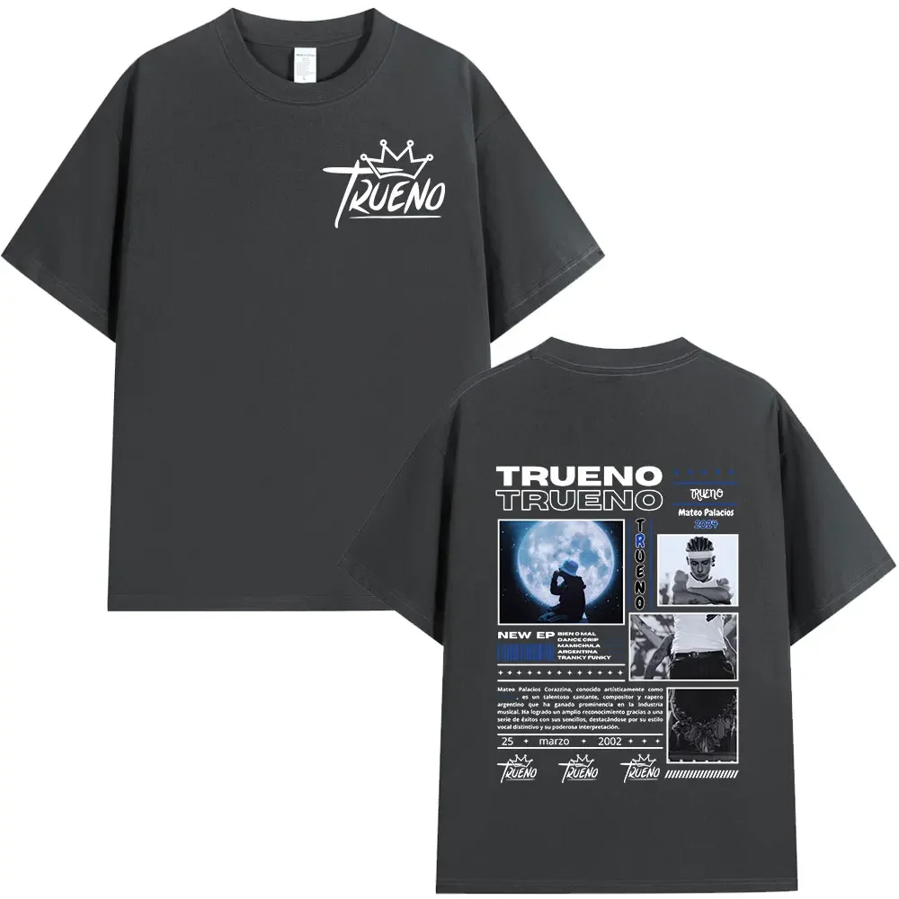 Rapper Trueno Album Tour Merch Designer T-shirt Men Women Clothes Fashion Short Sleeve Tee Shirt Streetwear Cotton Loose T-shirts Unisex