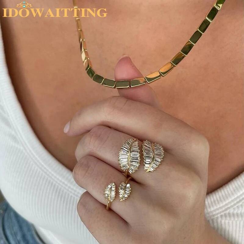 2025 Geometric High Polish Fashion Bling Rectangle Metal Beaded Bar Tennis Chain 16" Women Gold Color Choker Necklace Jewelry