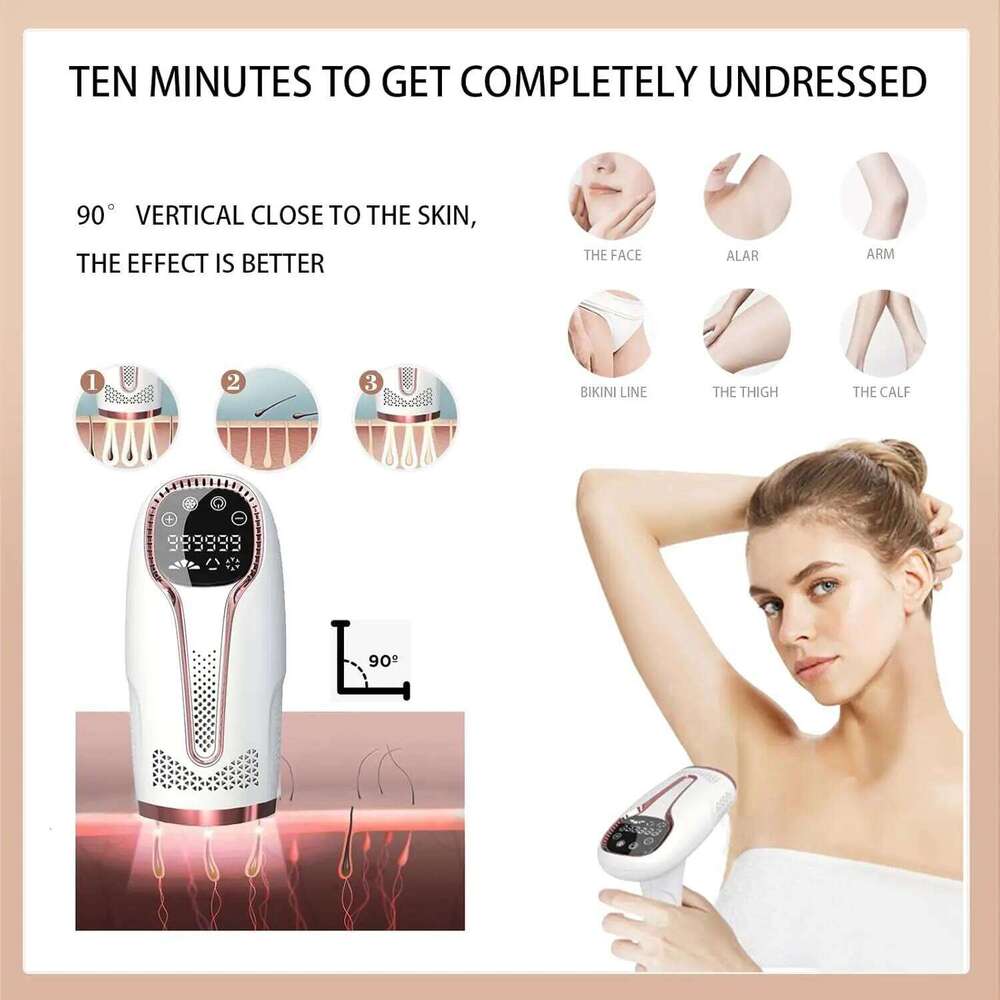 IPL Removal Device 990000 Flashes Women Painless Permanent Laser Epilator for Body Bikini and Facial Hair Home Use