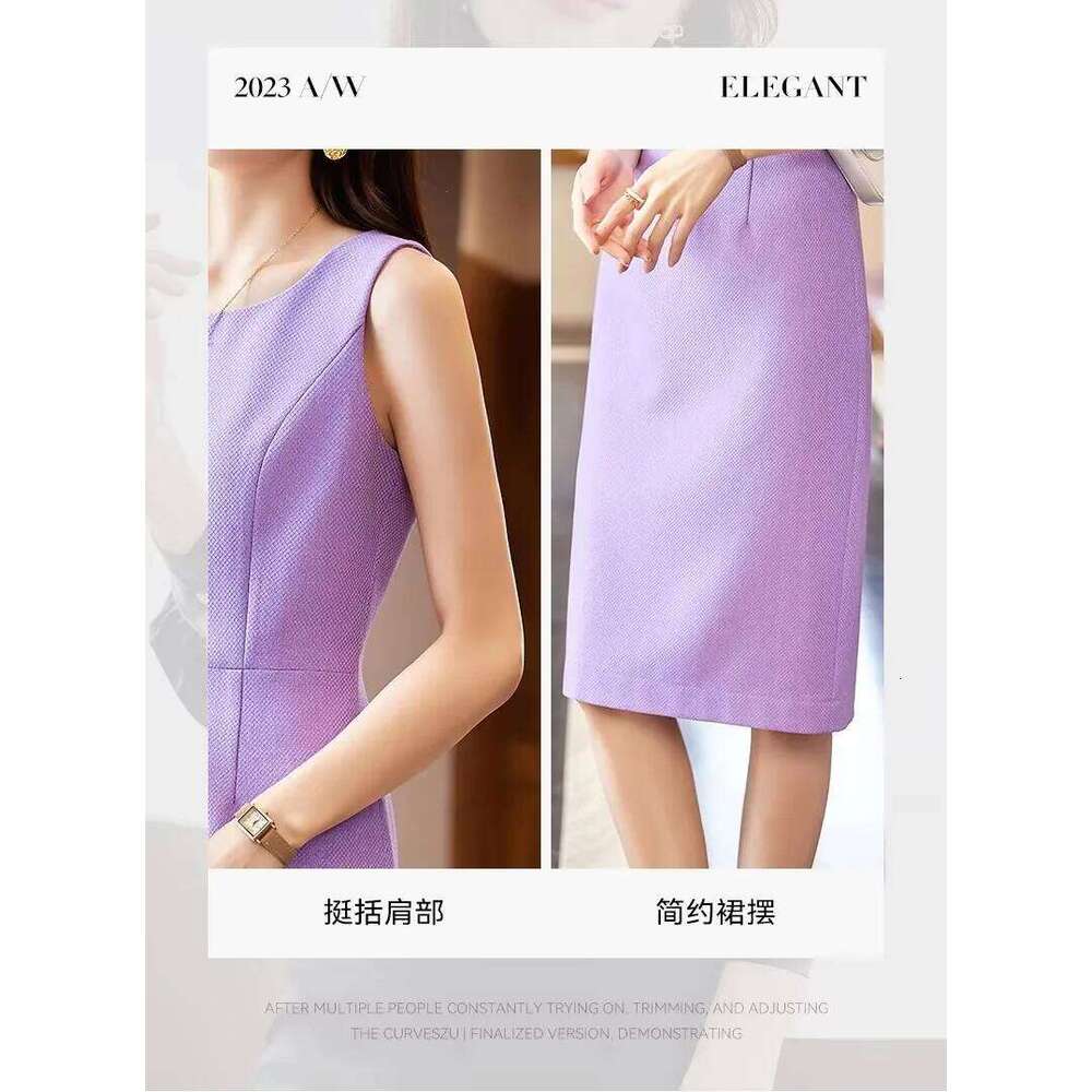 AIyssa-Purple womens slim sleeveless dress, elegant, fashionable beautiful. Autumn and winter new styles 2025