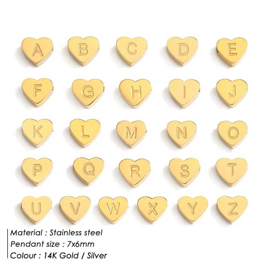 Letter Heart Alphabet Initial Name Women Bracelet Charms Pendant Golden Plated Handmade Bracelet Jewelry Wholesale Dropshipping XJ250707
