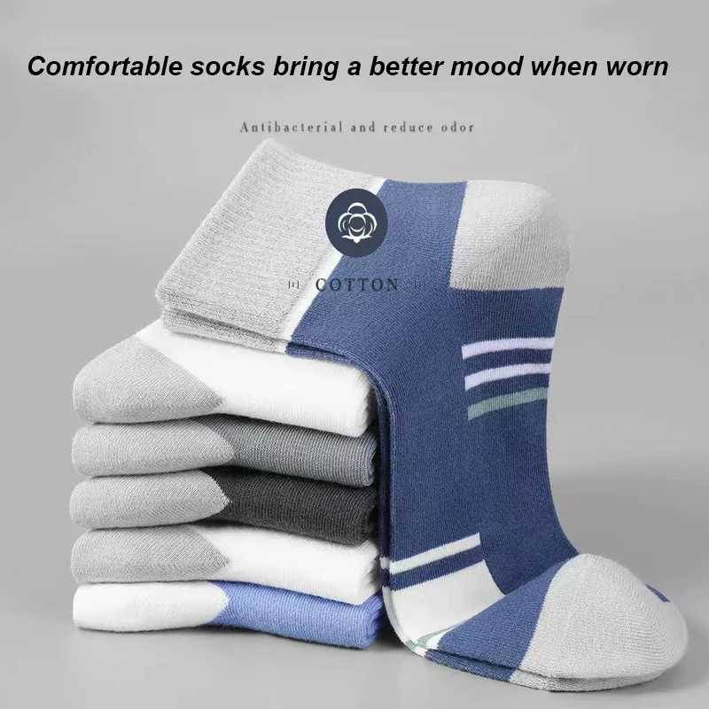 6Pairs Men Socks Breathable Cotton Sports Stockings Men Socks Comfortable Sweat Absorption Deodorant Business Socks High Quality Z250610