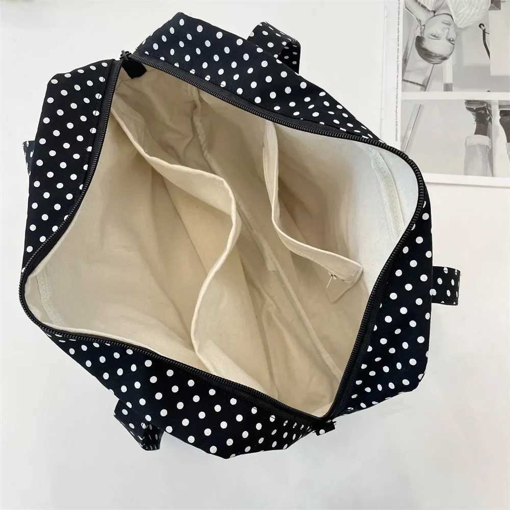 Shoulder Underarm Y2K Ulzzang Ita Bag Woman Polka Dot Tote Bag Trendy Transparent Bag Femme Youth Canvas Womens Bags XJ250610