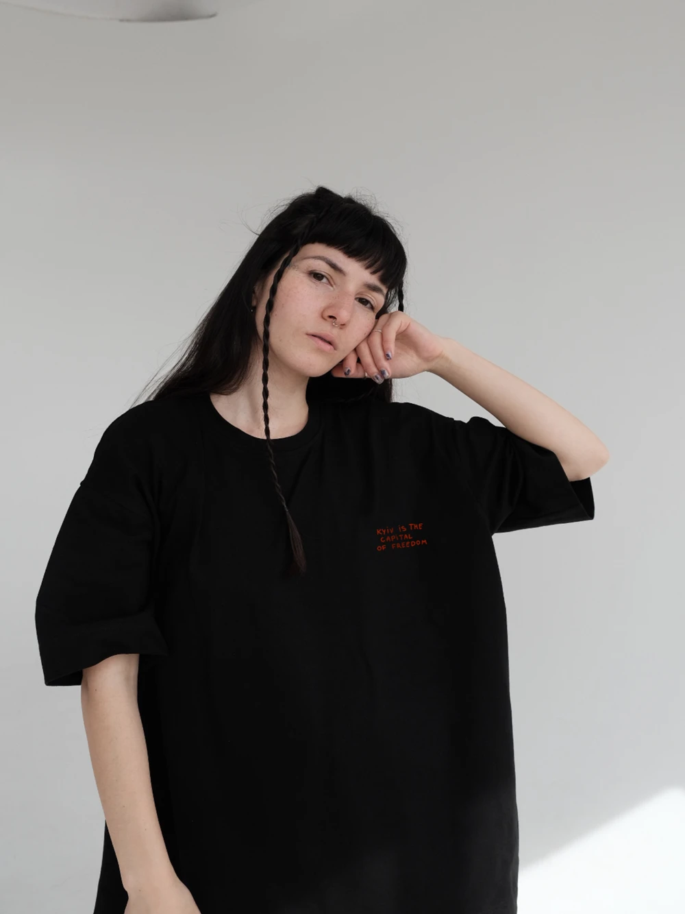 Summer Simple Fashion Printing Designer T-Shirt With Kyiv is The CAPiTAL of Freedom Women's Summer Boutique Cotton Shirt Drop Sleeve Tee