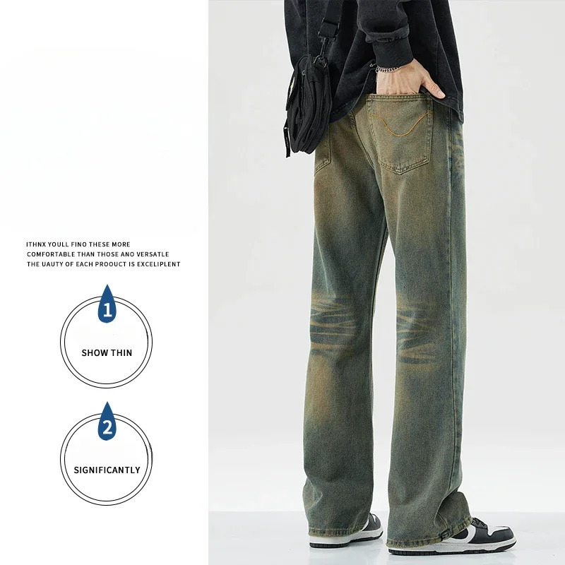 Mens Jeans Man Denim Shorts Jean Streetwear Trousers Wide Y2k Pants Baggy Clothing Flared Male Cargo Pant Ripped 250610