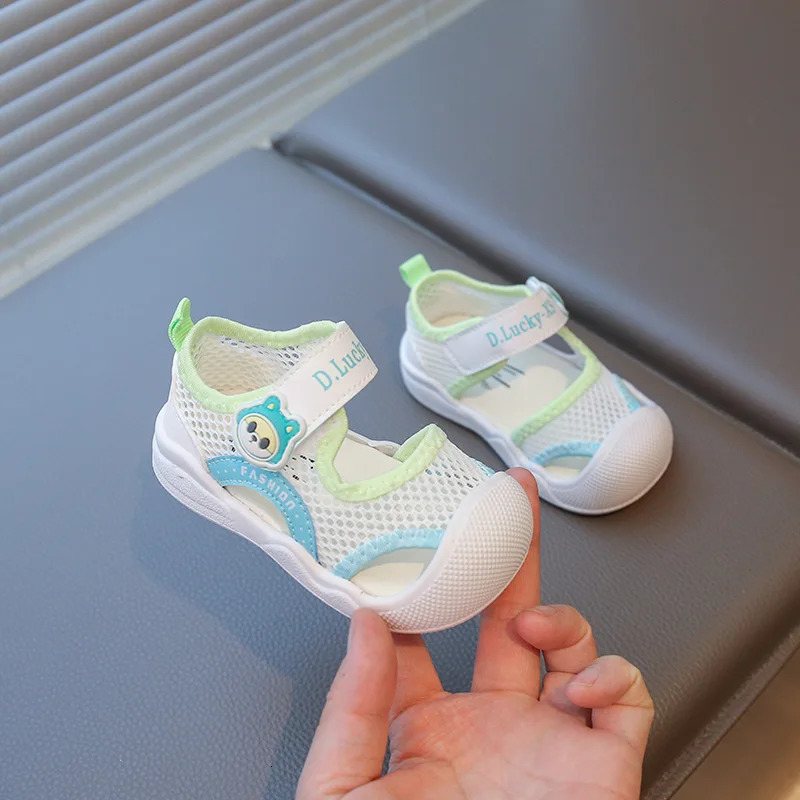 1-3 Years Baby Sandals Summer Shoes Infant Outwear First Walkers Little Toddler Boys Girls Close-toed Sandals Pink Green 250611