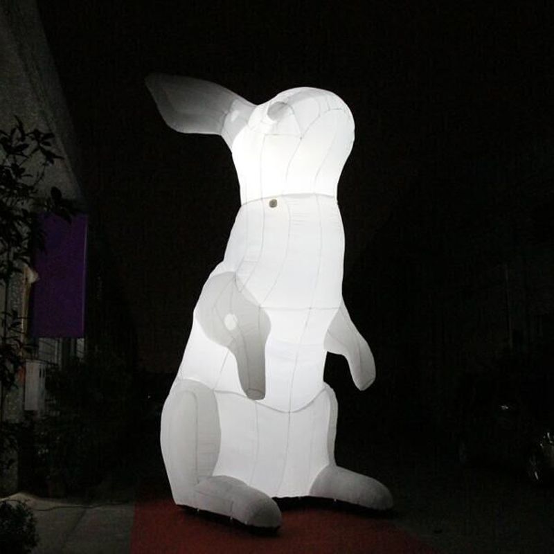 10m height (33ft) Custom advertising white giant inflatable rabbit/animal cartoon/inflatables easter bunny with led light for sale