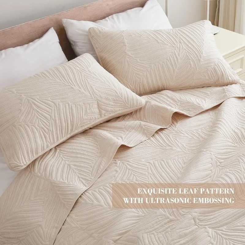 King Size Quilt Bedding Set Lightweight Brich Beige Quilts King Size for All Seasons Soft Microfiber Bedspreads Coverlets Bed Y250611