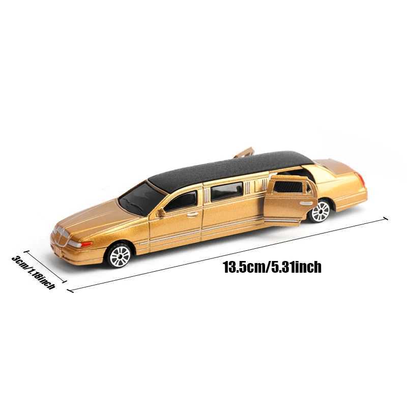 Diecast Metal Toy Vehicle Model Stretch Lincoln Limousine Luxury Educational Car Collection Gift Kid Doors Openabl Z250611
