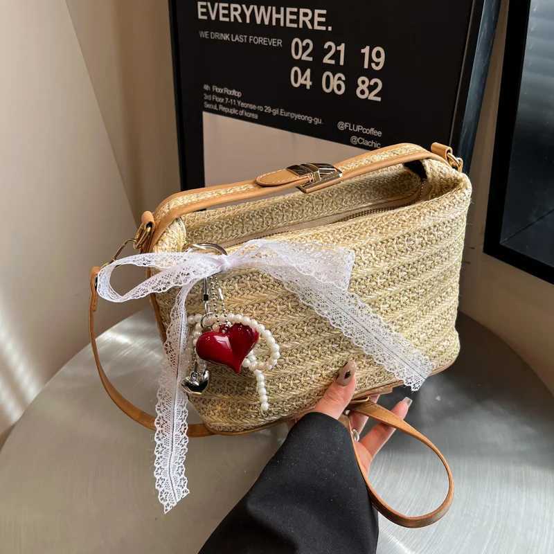 Woven Crossbody Bags Beach Tote Handbag Straw Shoulder Boho Bags Chic Handheld Underarm Pouch Crochet Travel Vacation Bucket Bag XJ250610