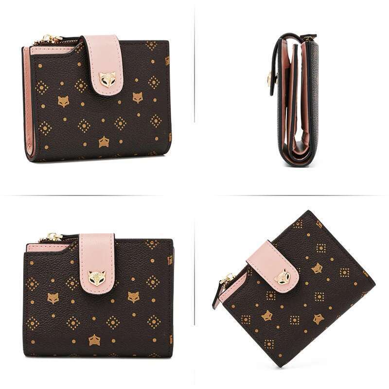 FOXER Small PVC Fashion Wallet Lady Cute Card Holder Coin Purse Gift for Wife, Girlfriend