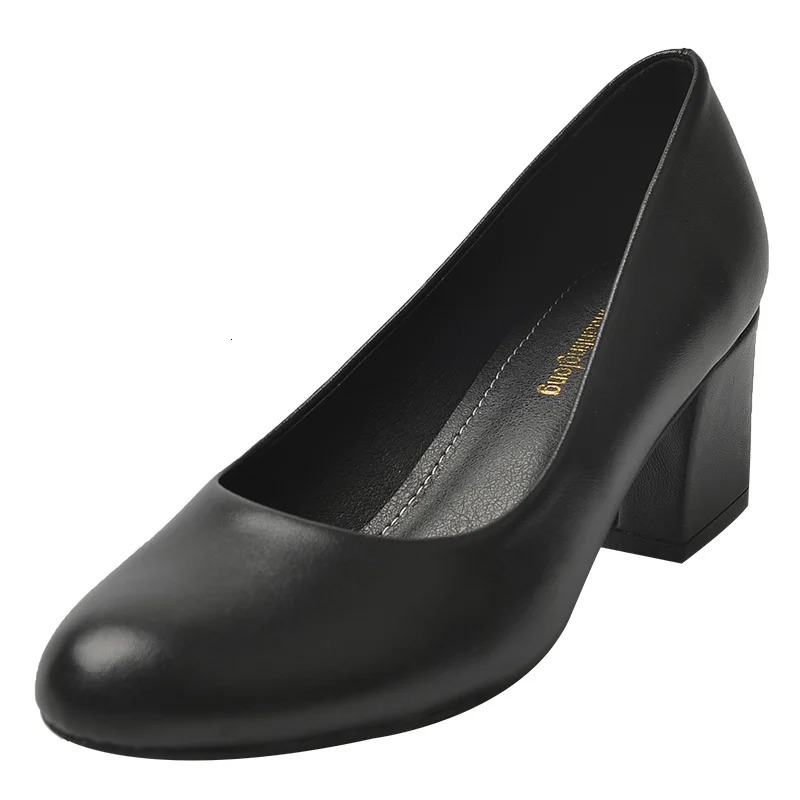 Soft PU Leather Pumps Women Basic Spring Square High Heels Office Career Comfortable Shoes Plus Size 43 44 45 For Lady S0001 250609