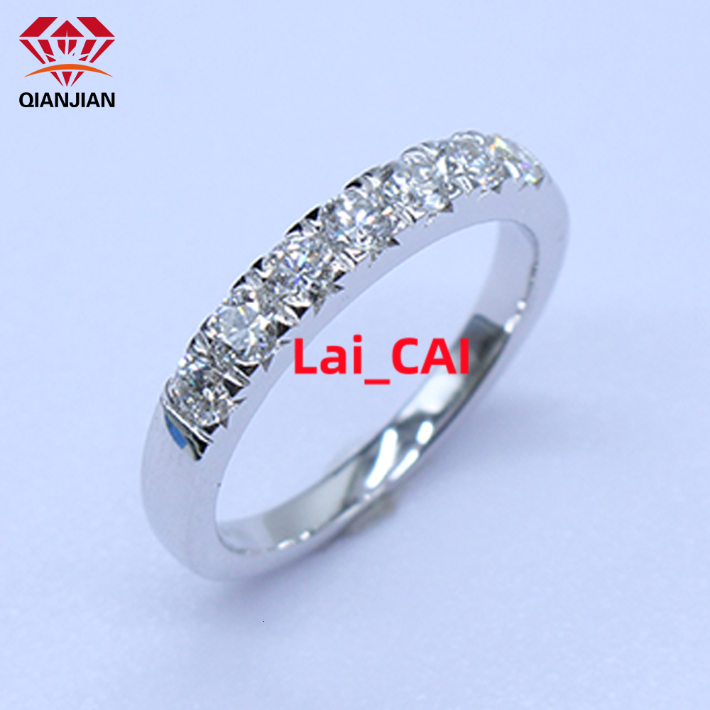 925 Sterling Silver One Row Seven Stars Moissanite Fine Jewelry GRA Moissanite Diamond Rings for Women