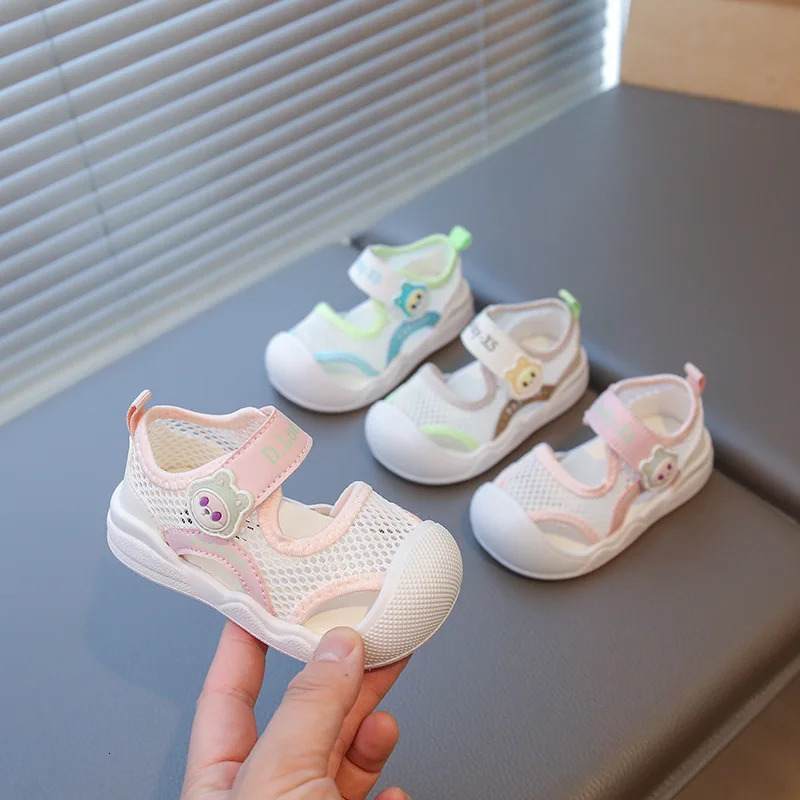 1-3 Years Baby Sandals Summer Shoes Infant Outwear First Walkers Little Toddler Boys Girls Close-toed Sandals Pink Green 250611