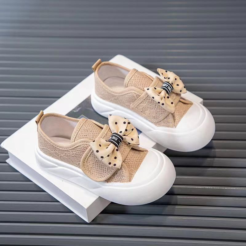 Ddmyshoesvip Children S children's shoes Canvas Girls Bowknot Spring New Style Toddler Soft Sole Casual Baby Shoes