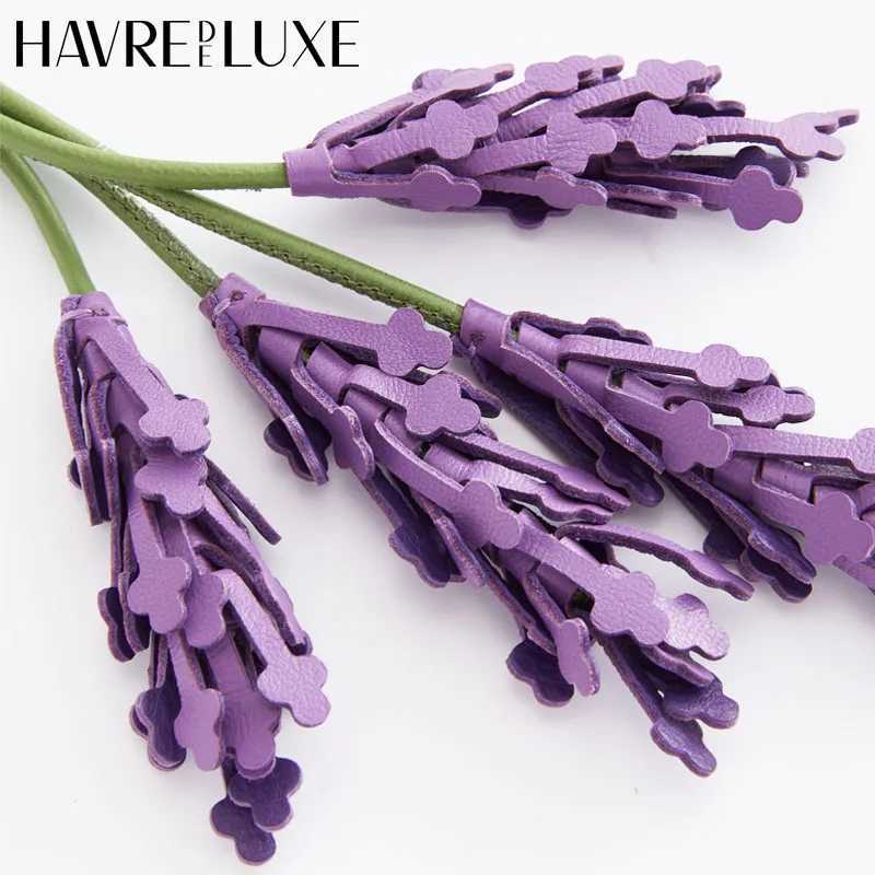 Lavender Leather Bag Charm Purple Flower Keychain Bag Pendant Decoration High Luxury Girl Gift Bag Accessories Z250611