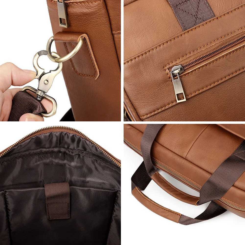 HUMERPAUL Briefcase for Men Genuine Leather Shoulder Messenger Bags Business Computer Bag for Work Travel Male Totes Bag Quality W250610