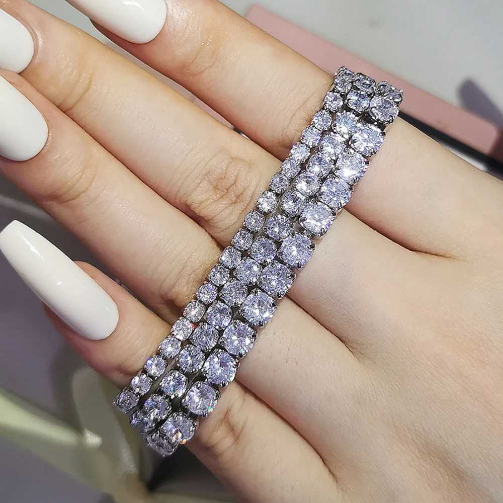 Silver Color 2.5/3/4/5mm Zircon Tennis Bracelet For Women Mens Hand Chain Wedding Gift Matching Jewelry Free Shipping Items s5650 XJ250707