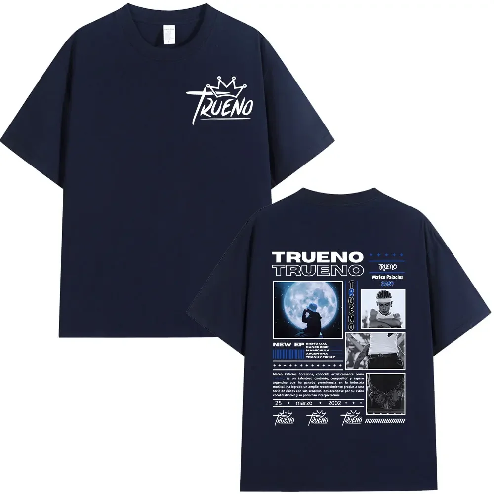 Rapper Trueno Album Tour Merch Designer T-shirt Men Women Clothes Fashion Short Sleeve Tee Shirt Streetwear Cotton Loose T-shirts Unisex