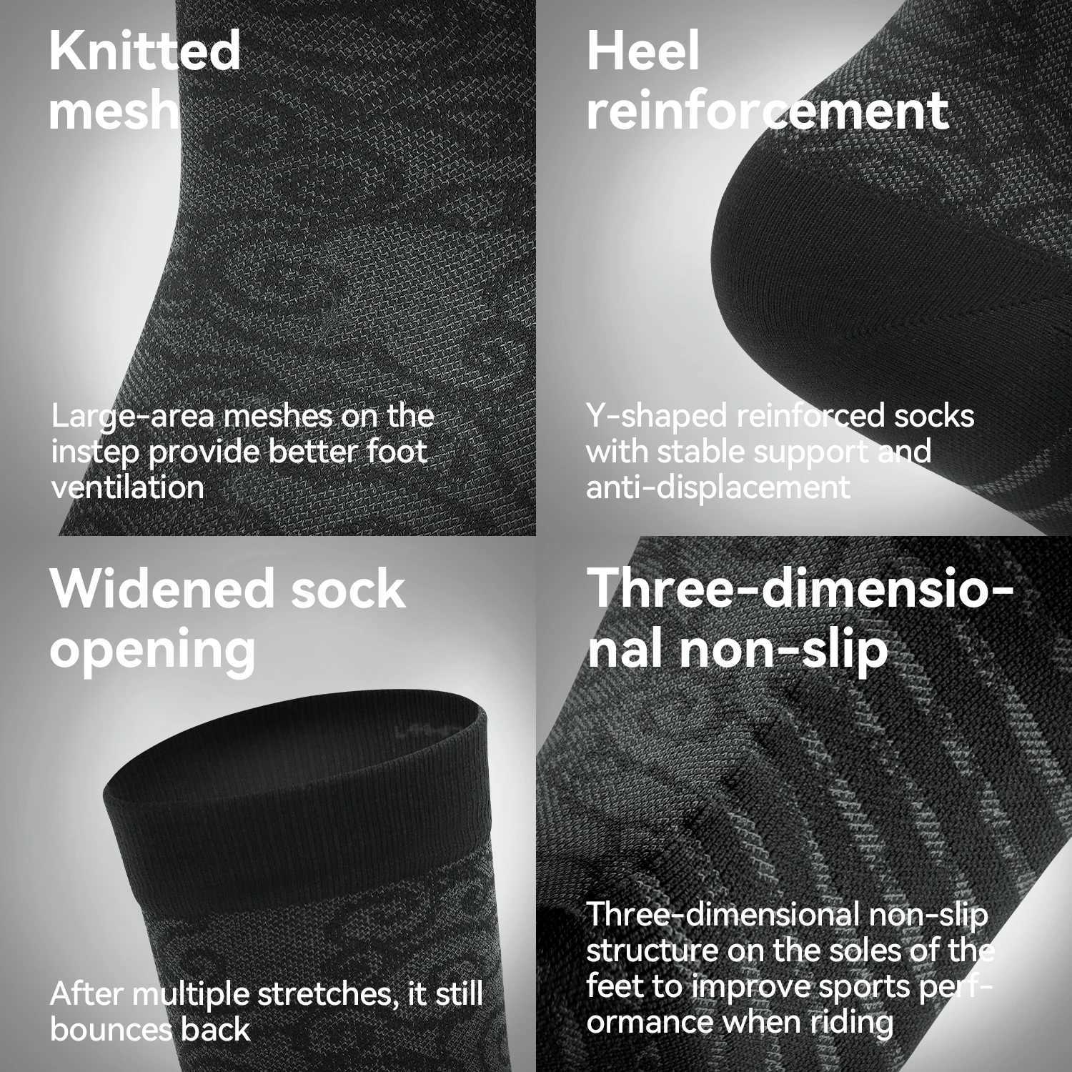 ROCKBROS Quick-Dry Cycling Socks Men Women Breathable Anti-Odor Bike Socks for Long Distance Riding Comfortable Durable Z250610