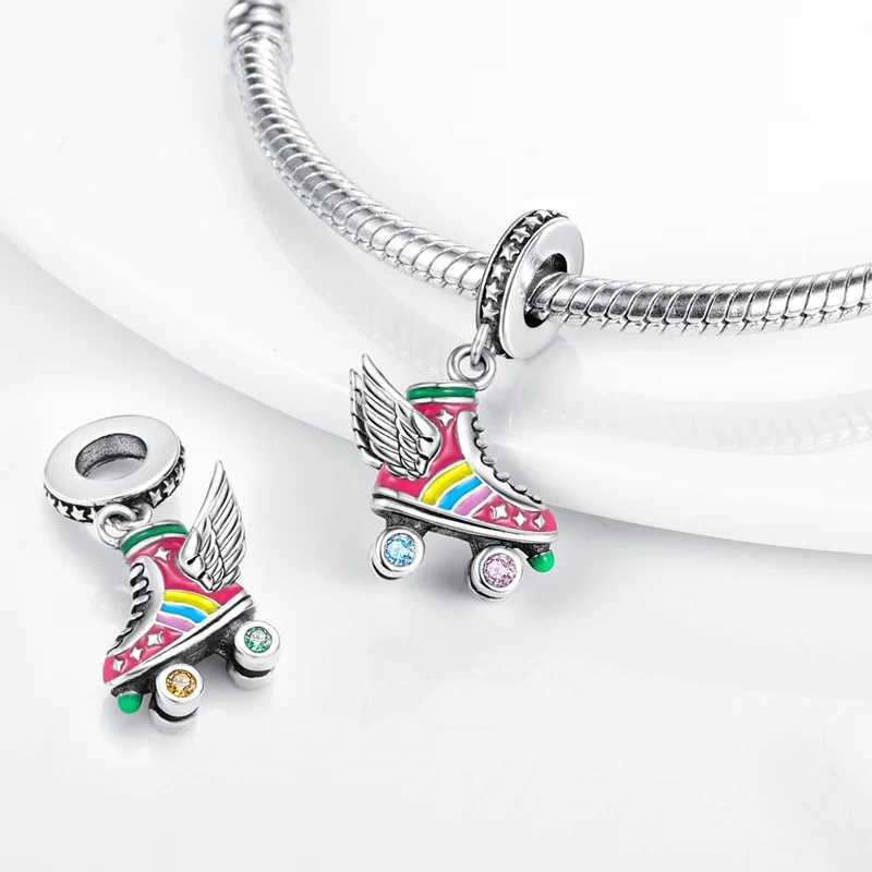 New Collection 925 Sterling Silver Winter Series Skating Ice-skate Charm Charms Fit DlY Bracelet Necklaces Jewelry Fine Gifts XJ250611