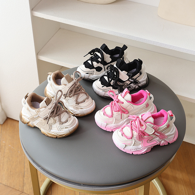 Ddmyshoesvip Sports Spring And Autumn Mesh Breathable Casual Boys Dad Girls Baby children's shoes Single Shoes