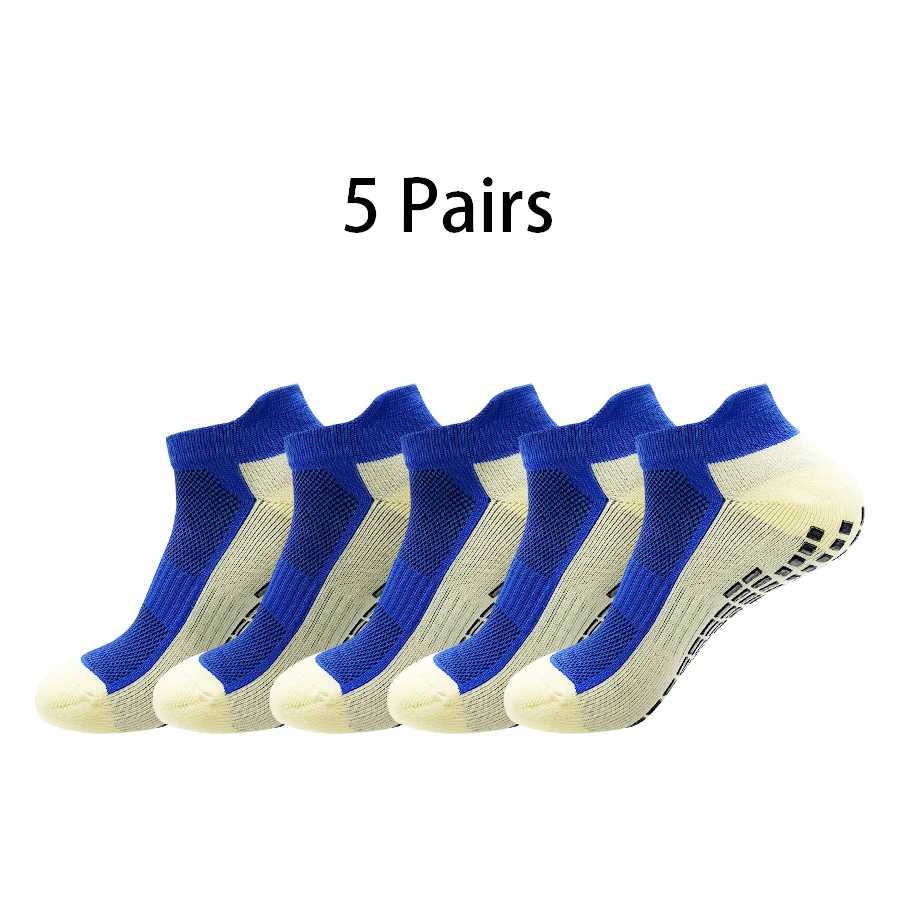5 Pairs New Men Sports Shock Absorption Sweat Breathable Silicone Bottom Socks Women Indoor Yoga Fitness Socks Soccer Z250610