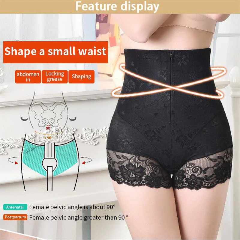 Burvogue High Waist Butt Lifter Shapewear Slimming Underwear Trainer Tummy Control Panties Sexy Lace Body Shaper Shorts 250610