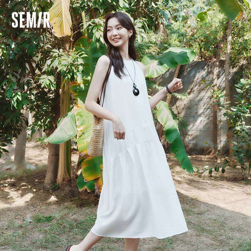 Semir Women Beach Vacation Halter Two-Way Long Dress 2025 New Summer Bowknot Design for Stylish and Romantic Outfits
