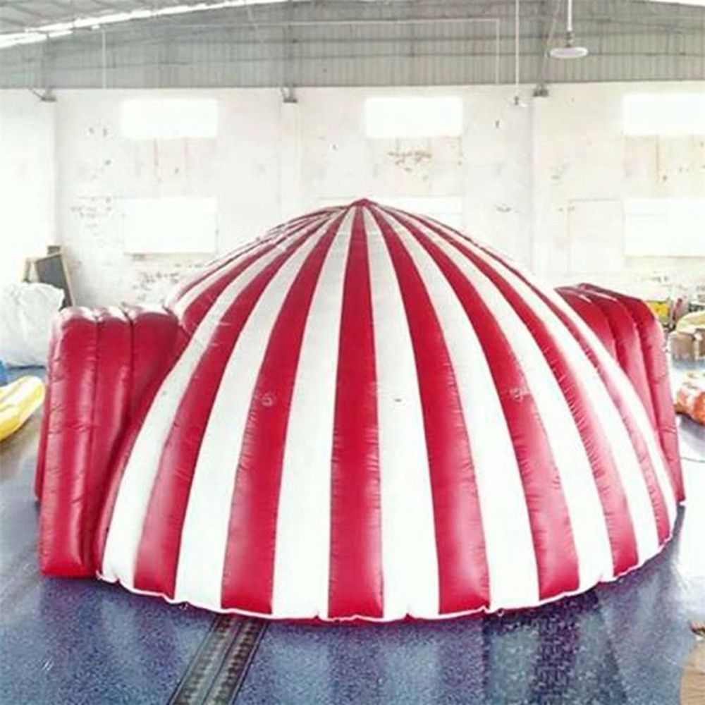 10mLx10mWx6mH (33x33x20ft) Oxford Red White Circus entrance Inflatable igloo tent high quality pop up full dome party entry shelter for outdoor event