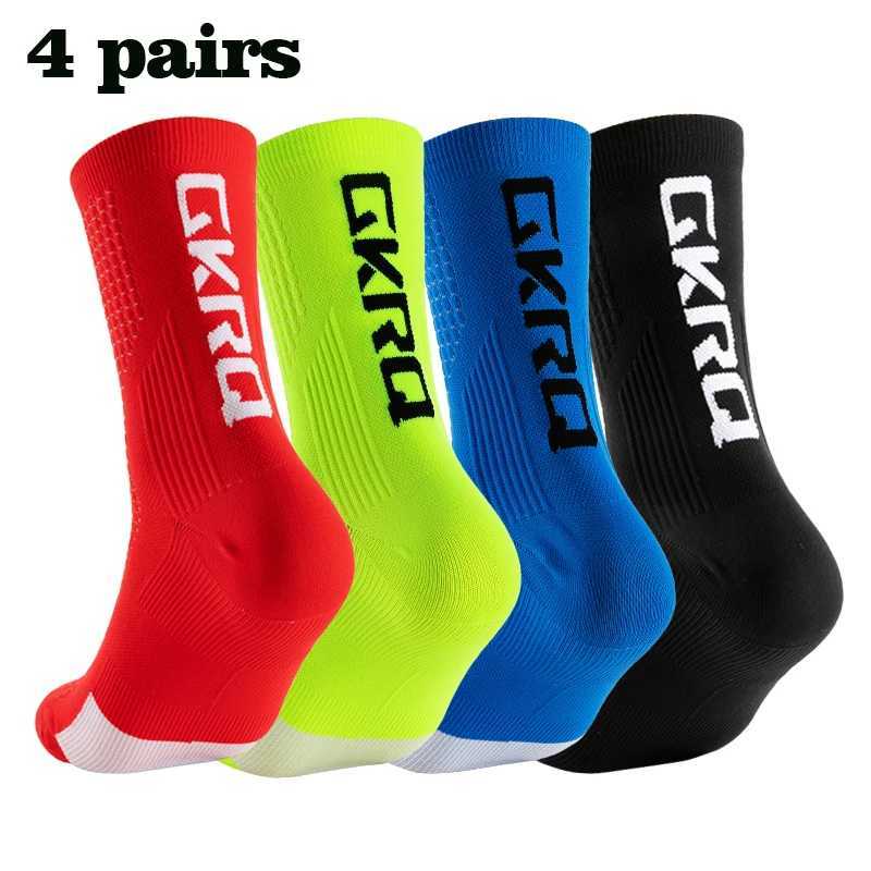 GKRQ 4pairs 2023 New Cycling Socks Bike Nurse Compression Road Bike Running Mtb Knee-high White Sports Funny Brand Black Z250610