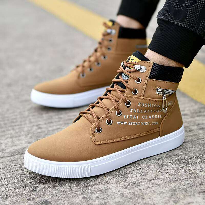 Latest Model Casual German Style Cool Sneakers PU Material High-Top Board Shoes Footwear for Men